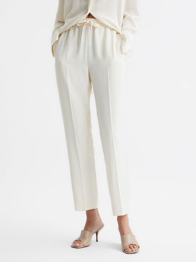 Reiss Cream Hailey Pull On Trousers - Image 6 of 6