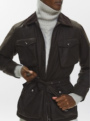 Reiss Khaki Wax Private White V.C. Waxed Jacket - Image 3 of 7