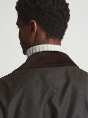 Reiss Khaki Wax Private White V.C. Waxed Jacket - Image 7 of 7