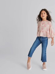 Reiss Pink Everleigh Junior Circle Print Blouse - Image 3 of 6