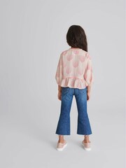 Reiss Pink Everleigh Junior Circle Print Blouse - Image 5 of 6