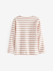 Pink Ditsy 5 Pack Long Sleeve Rib Jersey Tops (3mths-7yrs) - Image 5 of 6