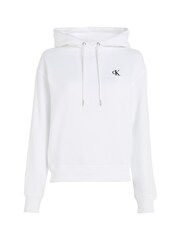 Calvin Klein Jeans White Embroidered Logo Hoodie - Image 3 of 4