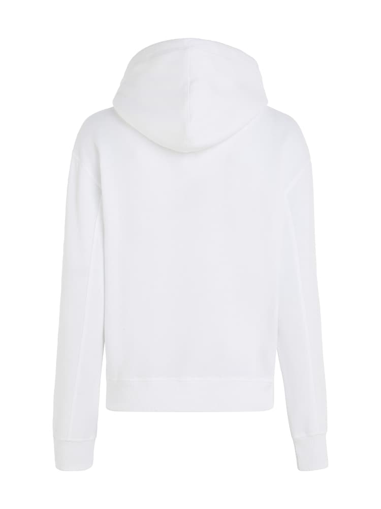 Calvin Klein Jeans White Embroidered Logo Hoodie - Image 4 of 4