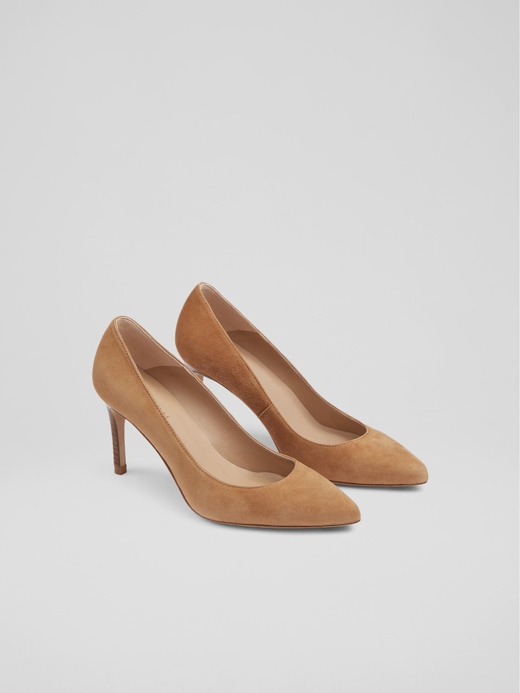LK Bennett Floret Suede Pointed Toe Courts - Image 2 of 4
