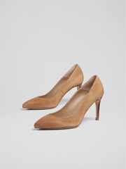 LK Bennett Floret Suede Pointed Toe Courts - Image 3 of 4