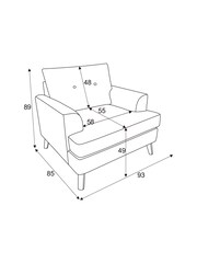 Tweedy Plain Light Natural Parker Armchair - Image 8 of 8