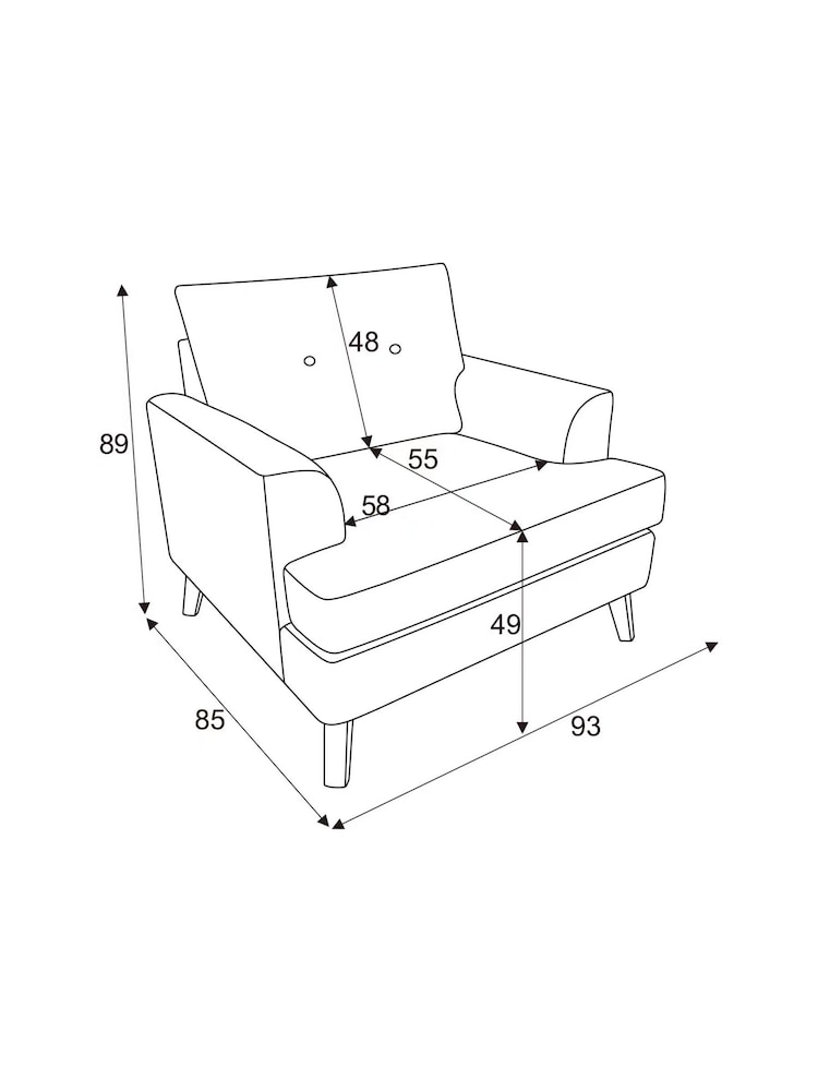 Tweedy Plain Light Natural Parker Armchair - Image 8 of 8