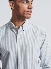 Aubin Khaki Green Aldridge Oxford Butt Shirt - Image 3 of 5