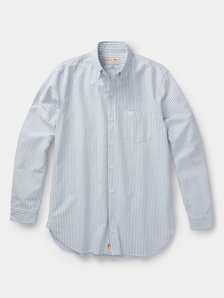 Aubin Khaki Green Aldridge Oxford Butt Shirt - Image 5 of 5