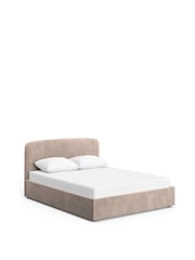 Opulent Velvet Natural Pebble Matson Upholstered Ottoman Storage Bed Frame - Image 2 of 7