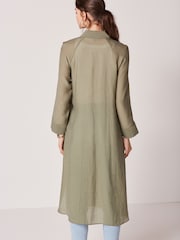 Khaki Green Longline Shirt - Image 2 of 5