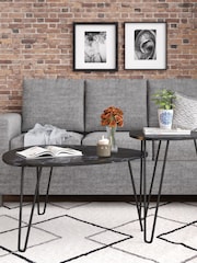 Novogratz Black Athena Marble Nest of 2 Tables - Image 1 of 5