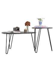 Novogratz Black Athena Marble Nest of 2 Tables - Image 4 of 5