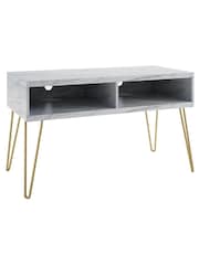 Novogratz White Athena Marble TV Stand 42in - Image 2 of 4