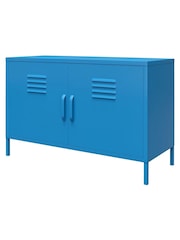 Novogratz Blue Cache 2 Door Metal Locker Accent Cabinet - Image 3 of 4