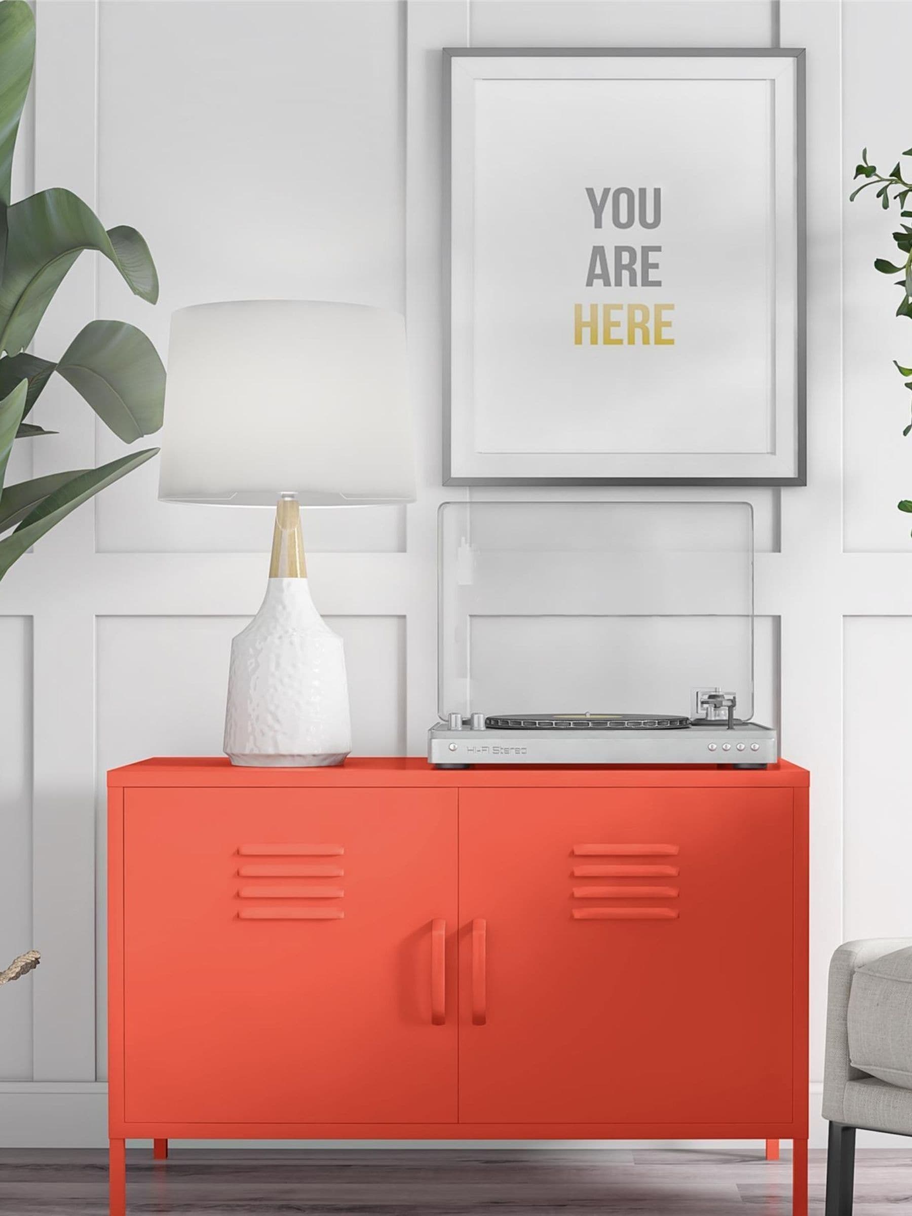 Novogratz Unisex Orange Cache 2 Door Metal Locker Accent Cabinet - Image 3