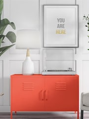 Novogratz Orange Cache 2 Door Metal Locker Accent Cabinet - Image 1 of 5