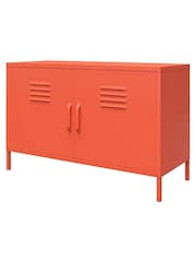Novogratz Orange Cache 2 Door Metal Locker Accent Cabinet - Image 4 of 5