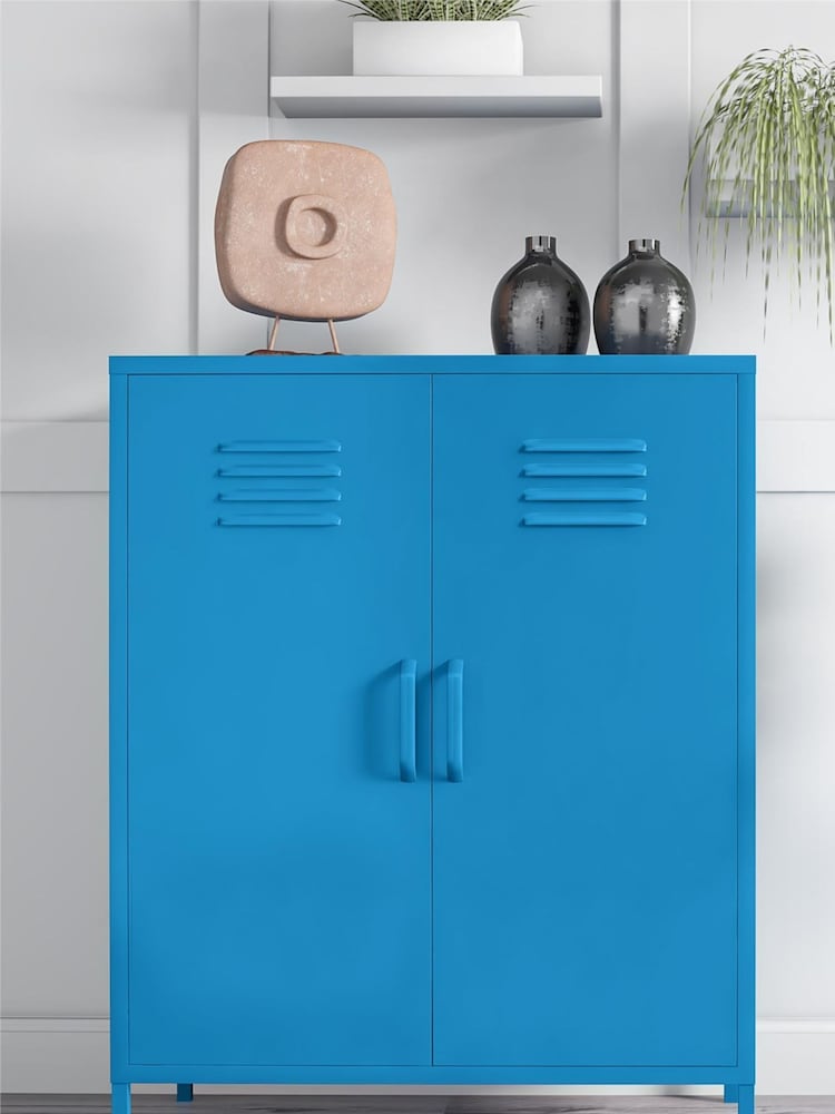 Novogratz Blue Cache 2 Door Metal Locker Storage Cabinet - Image 1 of 5