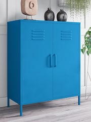 Novogratz Blue Cache 2 Door Metal Locker Storage Cabinet - Image 2 of 5