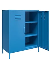 Novogratz Blue Cache 2 Door Metal Locker Storage Cabinet - Image 3 of 5