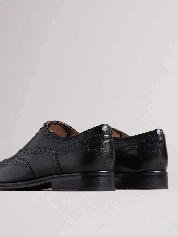 Ted Baker Black Formal Leather Amaiss Brogue Shoes - Image 3 of 5