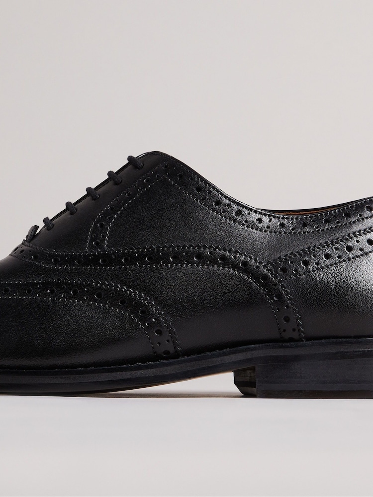 Ted Baker Black Formal Leather Amaiss Brogue Shoes - Image 4 of 5
