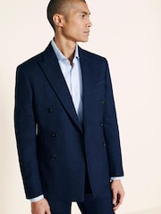 MOSS Blue Slim Fit Twisted Suit: Jacket - Image 1 of 5