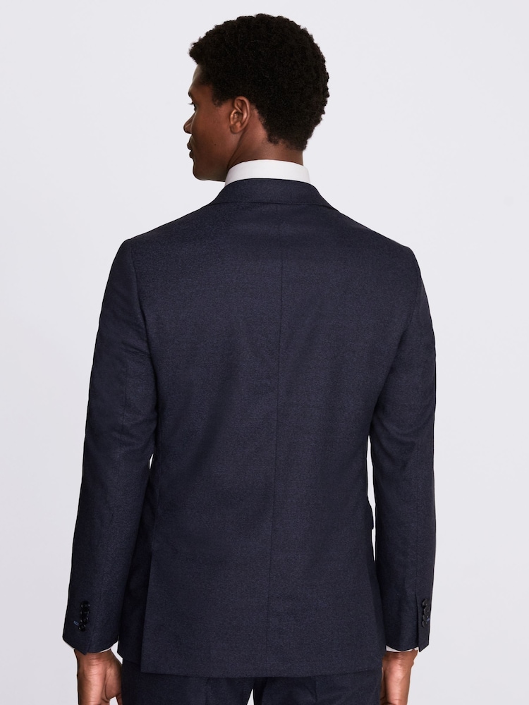 MOSS Royal Blue Slim Fit Flannel Suit: Jacket - Image 3 of 6
