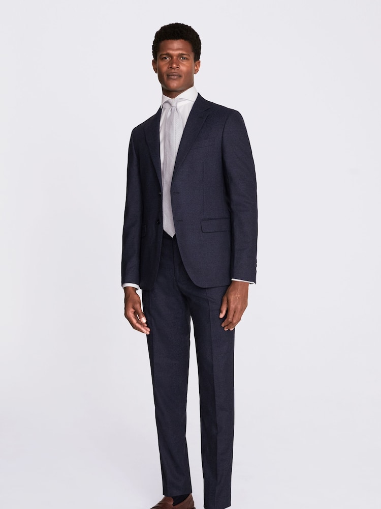 MOSS Royal Blue Slim Fit Flannel Suit: Jacket - Image 5 of 6