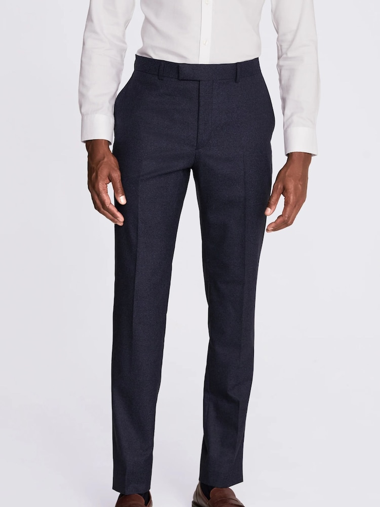 MOSS Royal Blue Slim Fit Flannel Suit: Trousers - Image 1 of 4 MOSS Royal Blue Slim Fit Flannel Suit: Trousers - Image 1 of 4