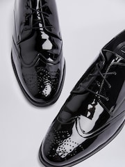 MOSS Black Kensington Patent Dress Brogues - Image 3 of 4