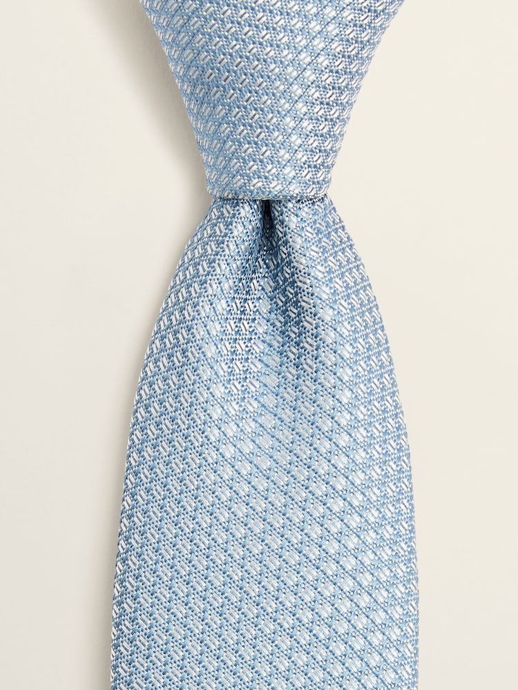 MOSS Blue Textured Tie - Image 2 of 2