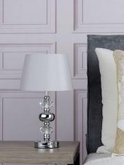 Dar Lighting Grey Monroe Touch Table Lamp With Shade - Image 2 of 5
