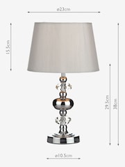 Dar Lighting Grey Monroe Touch Table Lamp With Shade - Image 5 of 5