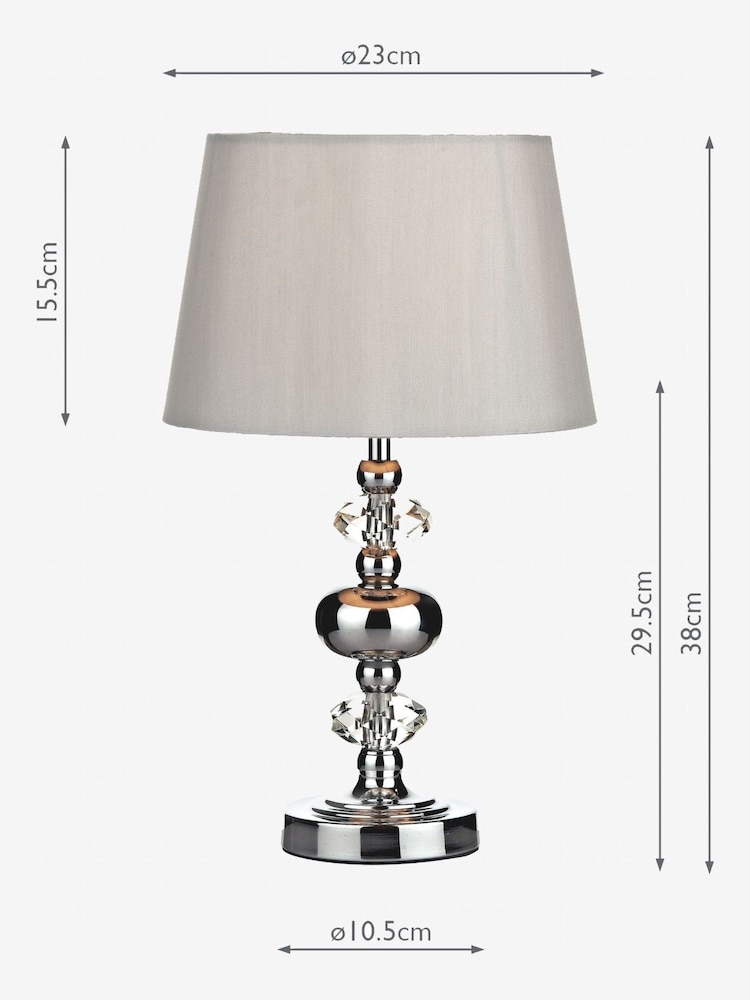 Dar Lighting Grey Monroe Touch Table Lamp With Shade - Image 5 of 5