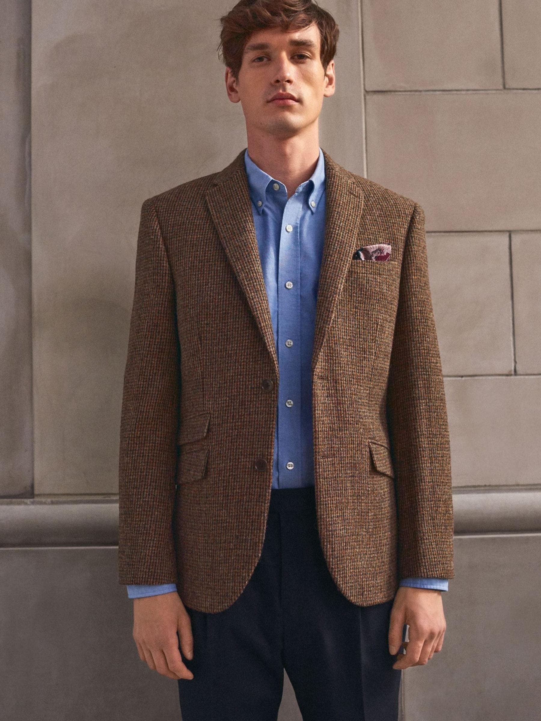 Buy Brown Signature Harris Tweed British Wool Blazer from
