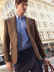 Braun - Signature Harris Tweed Britische Wolle Blazer - Bild 4 von 13