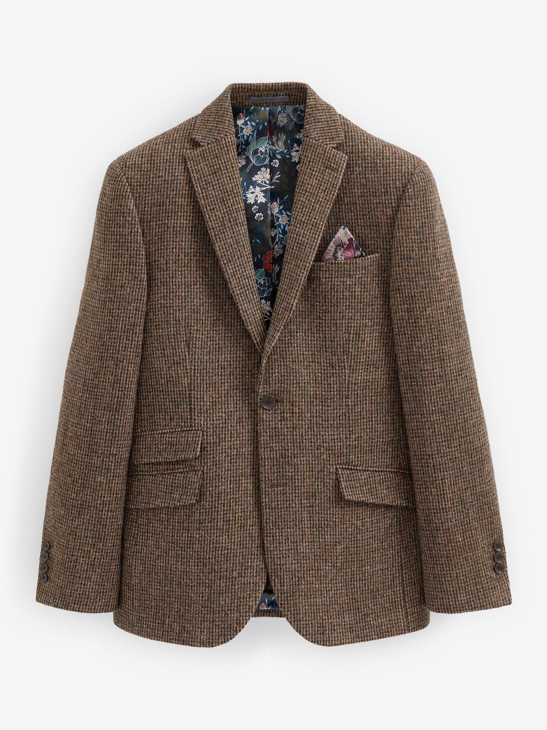 Buy Brown Signature Harris Tweed British Wool Blazer from