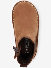 Taupe Brown Standard Fit (F) Warm Lined Leather Chelsea Boots - Image 4 of 5