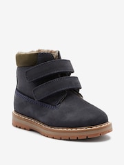 Blue Wide Fit (G) Leather Thermal Thinsulate™ Lined Touch Fastening Work Boots - Image 2 of 5