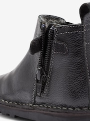 Black Standard Fit (F) Warm Lined Leather Chelsea Boots - Image 4 of 4