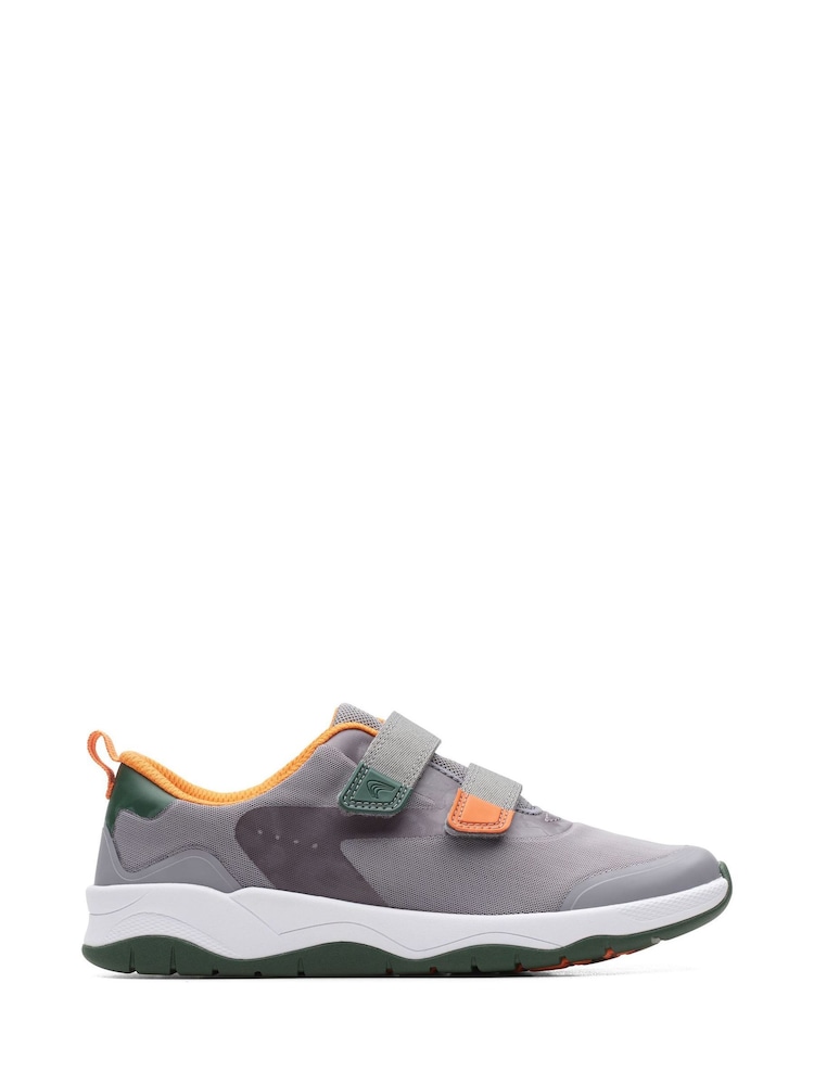 Clarks Grey Clowder Race Wide Fit G Fit Trainers - Image 1 of 7 Clarks Grey Clowder Race Wide Fit G Fit Trainers - Image 1 of 7