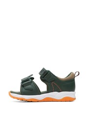 Clarks Khaki Green Clowder Print Wide Fit G Fit Sandals - Image 2 of 7