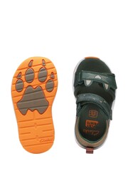 Clarks Khaki Green Clowder Print Wide Fit G Fit Sandals - Image 7 of 7