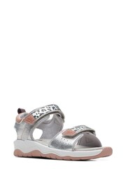 Clarks Silver Clowder Print O F Fit Sandals - Image 3 of 7
