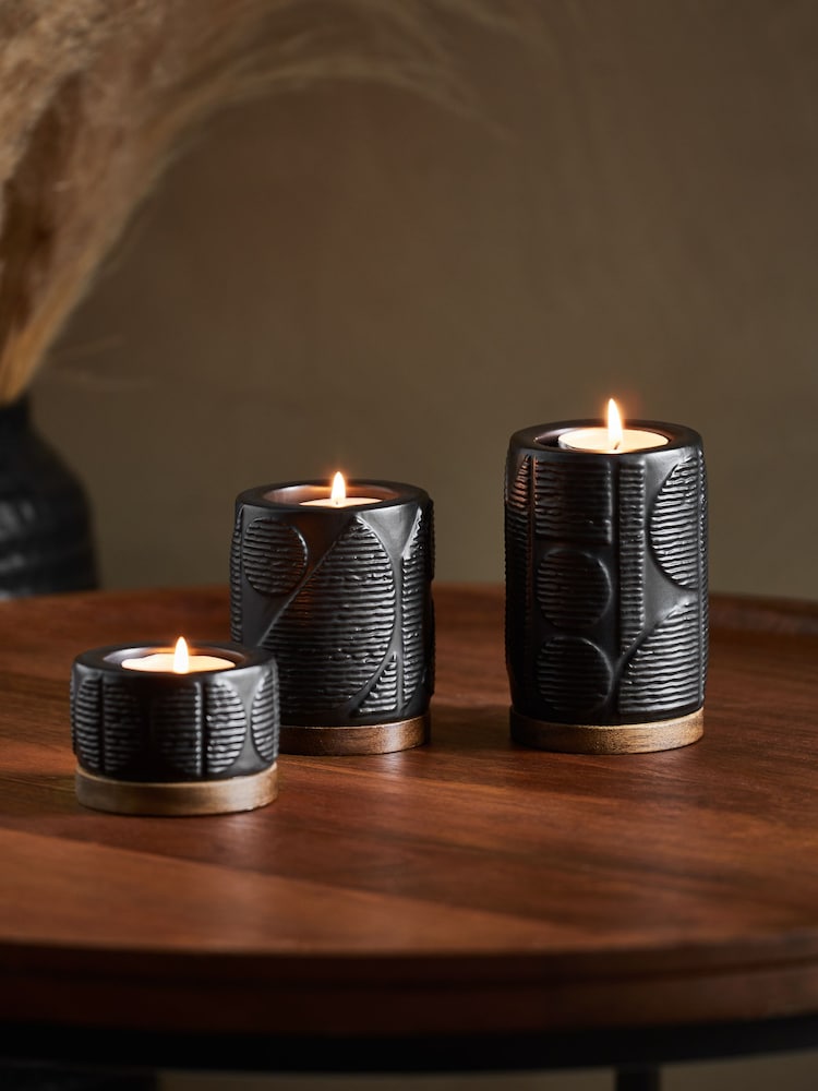 Black Bronx Tea Light Candle Holder - Image 1 of 7