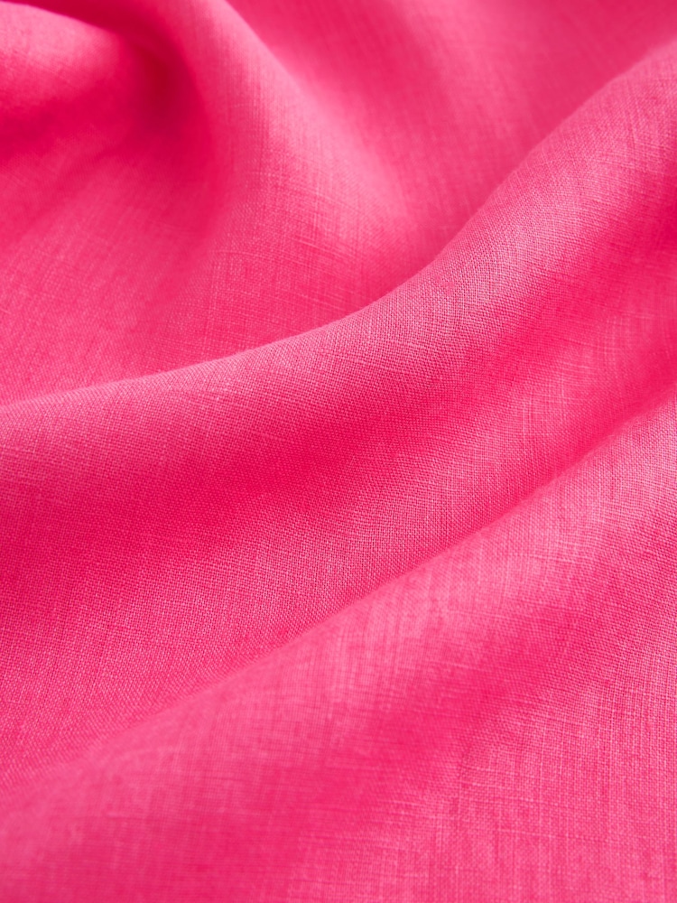 Pink Signature 100% Linen Short Sleeve Oxford Shirt - Image 9 of 9