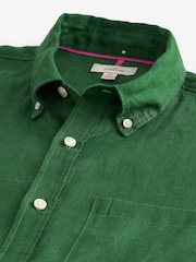 Green Standard Collar Signature 100% Linen Short Sleeve Shirt - Image 7 of 8